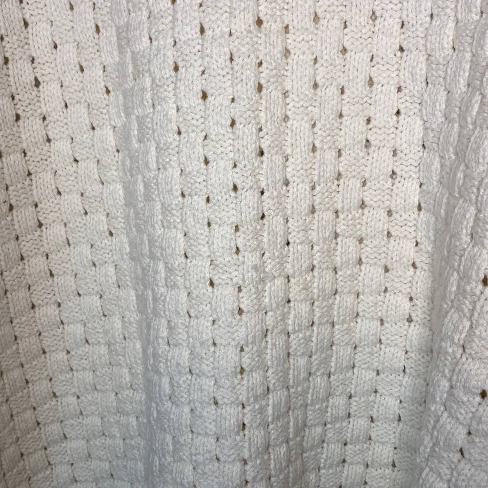 Madewell Basketweave-Stitch Cream Sweater M - Picture 7 of 10